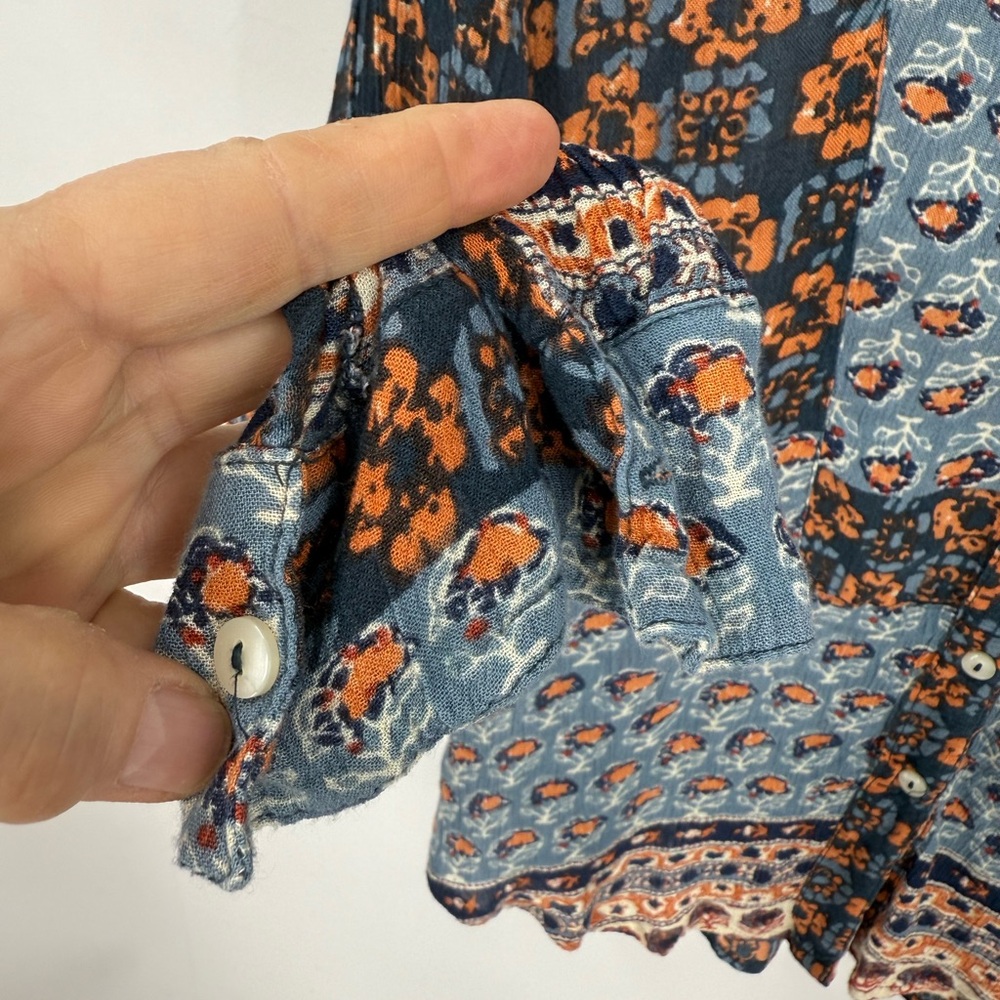 Free People Caravan, Multicolor Patchwork Button … - image 7